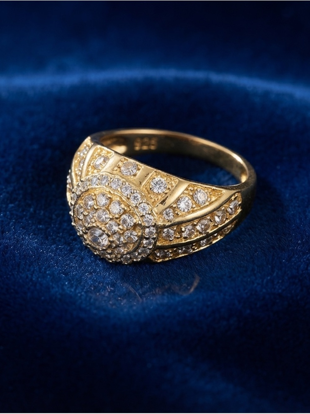 Gold-Tone Crystal Cluster Cocktail Ring - Women Jewelry